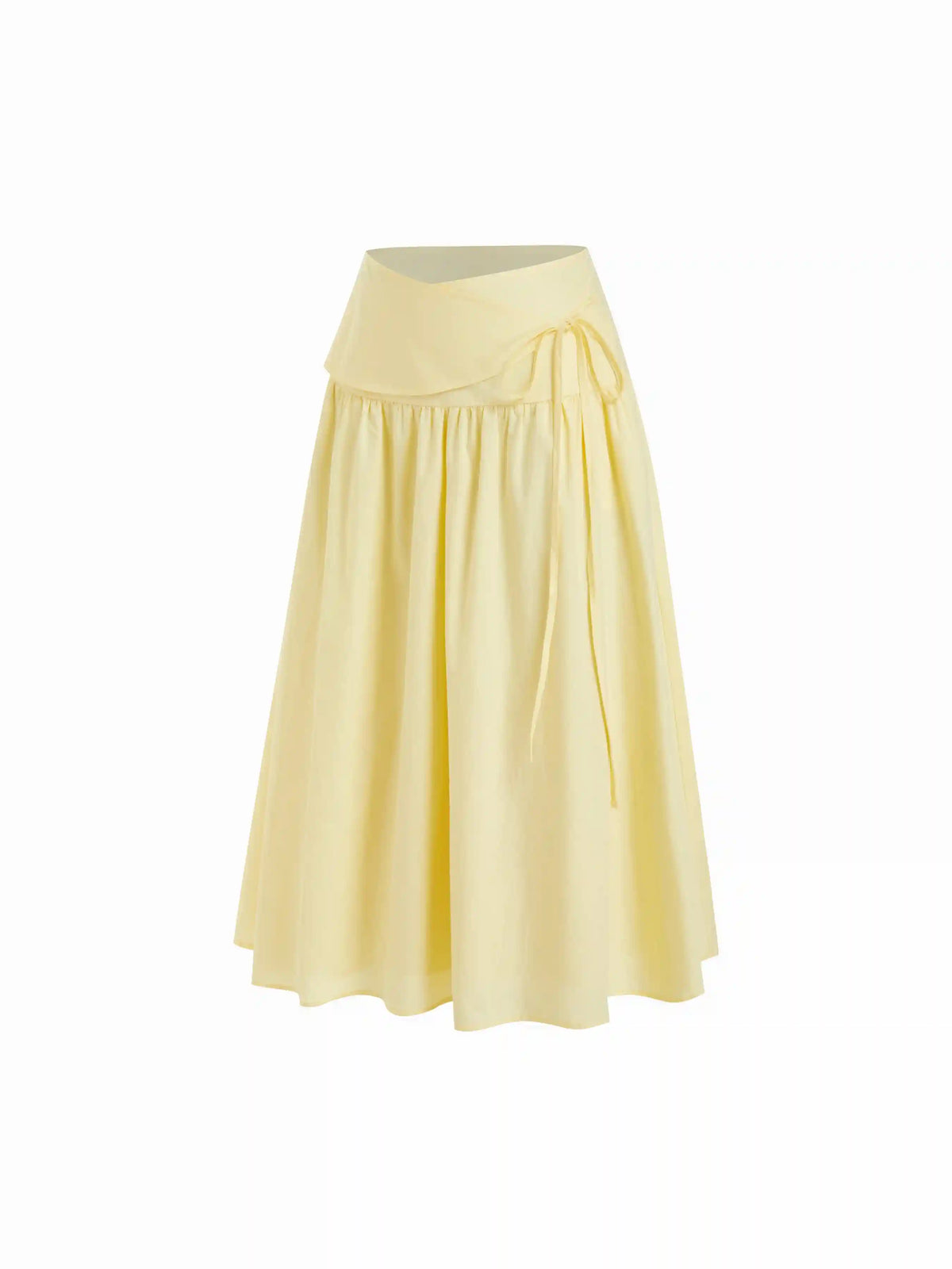 Cotton Mid Rise Wrap Tie A-line Maxi Skirt