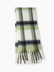 PLAID FRINGED SCARF