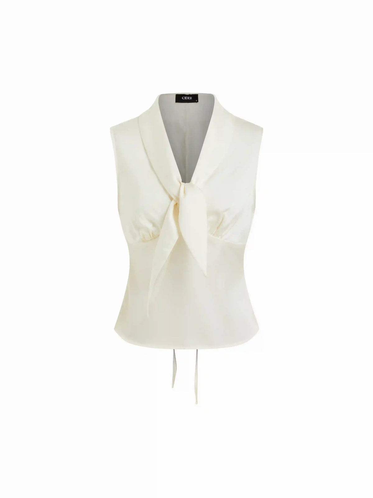 Satin Tie Neck knotted Sleeveless Blouse