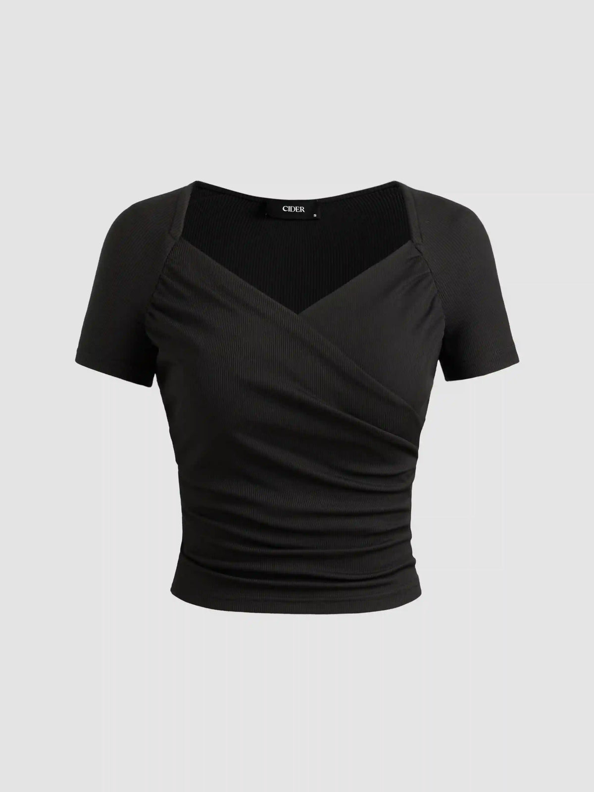 Jersey Sweetheart V Neck Short Sleeve Top