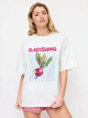 Cotton Radish Fruit Graphic Oversized Short Sleeve Tee