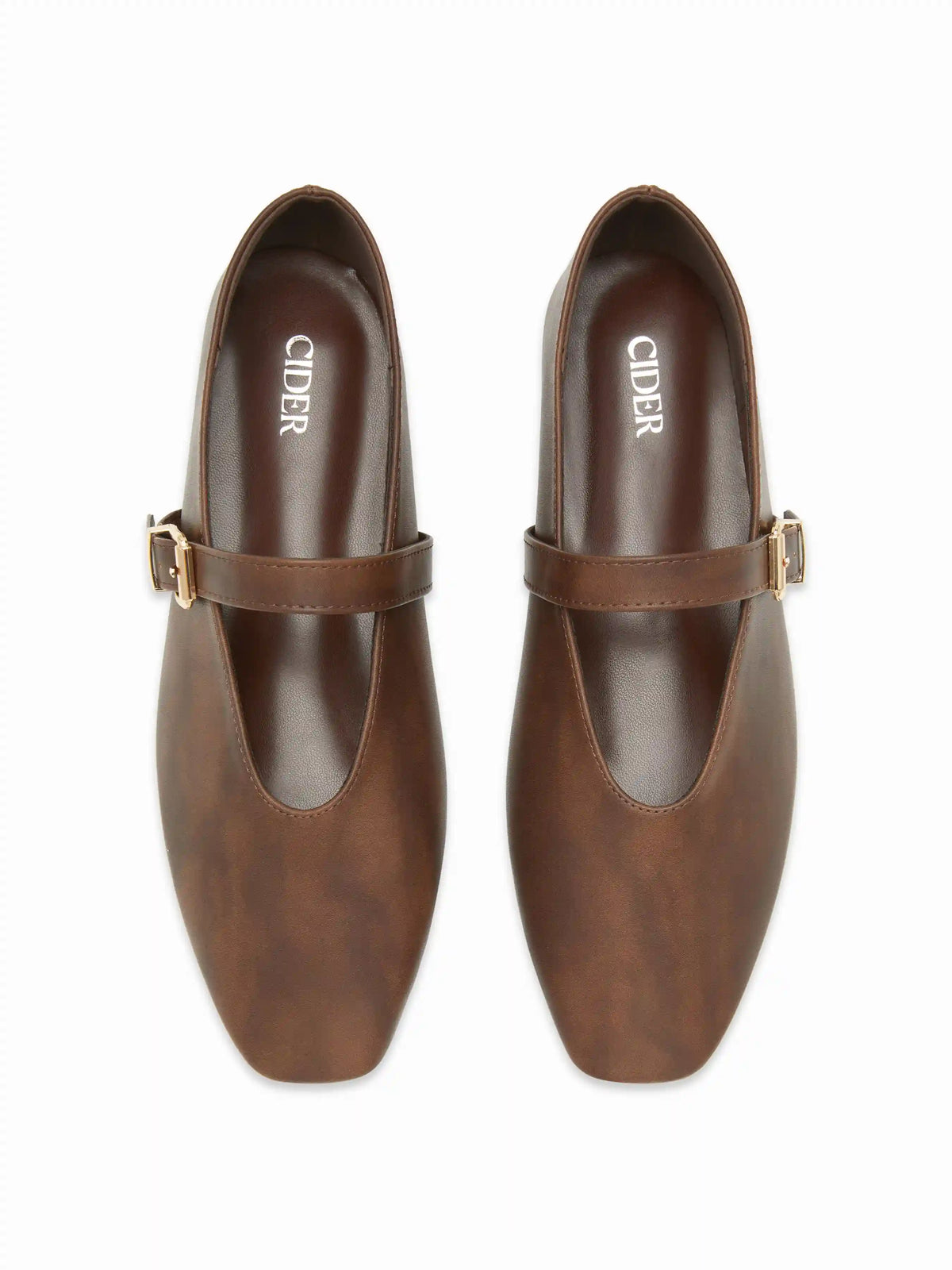 FAUX LEATHER DISTRESSED FLATS