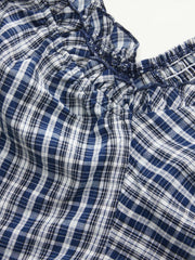 Cotton-blend Sweetheart Neckline Plaid Blouse Curve & Plus