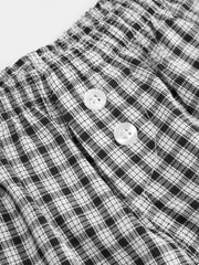 Cotton-blend Low Rise Checks Micro Shorts