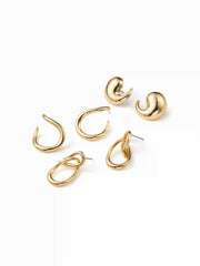 3 PAIRS GEOMETRIC STUD EARRINGS SET