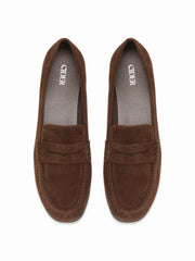 FAUX SUEDE ROUND TOE LOAFERS