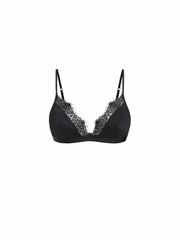 Satin Lace Trim Triangle Bralette