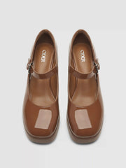 Classic Chunky Heeled Single Band Mary Jane Shoes