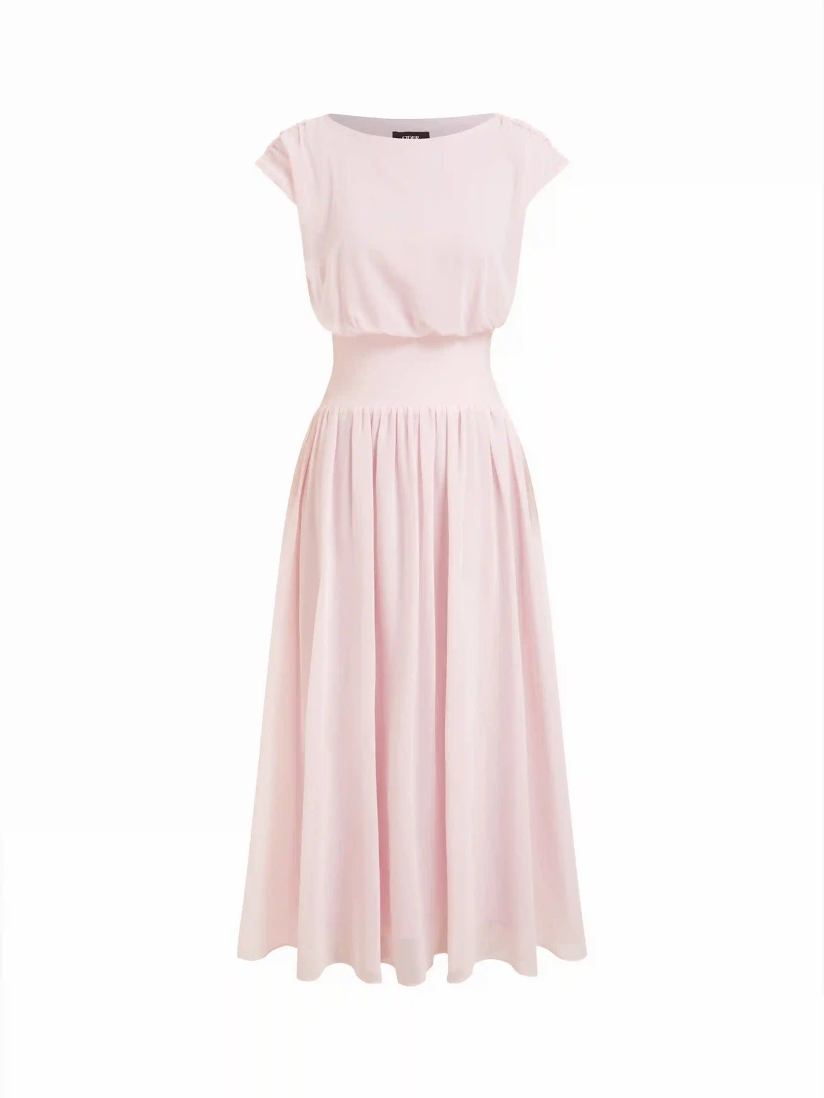 Chiffon Draped Flared Maxi Dress