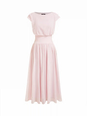 Chiffon Draped Flared Maxi Dress
