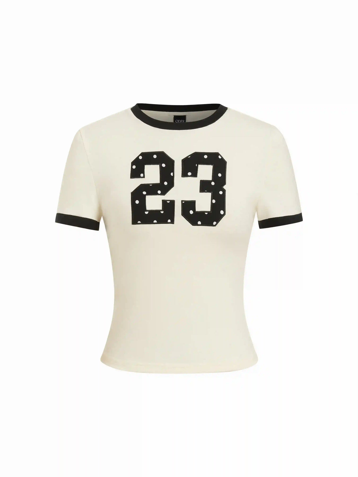 23 Graphic Cotton-blend Contrast Trim Short Sleeve Tee