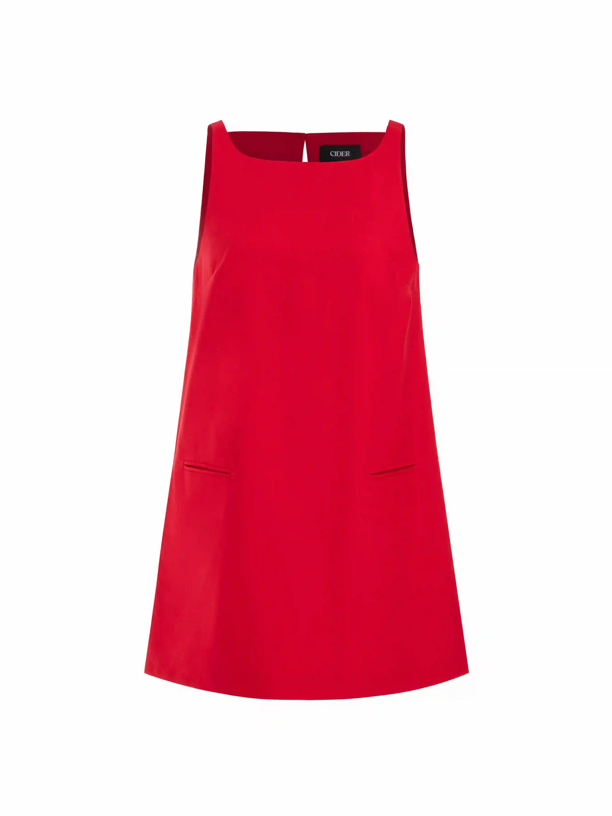 Linen-blend Boat Neck A-line High Rise Mini Dress