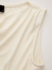 Cowl Neck Ruched Split Knotted Asymmetrical Tank Top