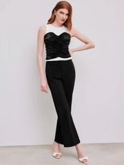 Round Neck Patchy Tank Top