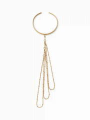 RHINESTONE DECOR MULTI-LAYERED CHAIN OPEN ARM CUFF