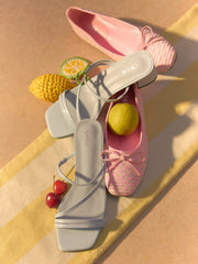 STRAP SQUARE TOE  CHUNKY HEEL SANDALS