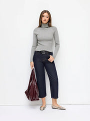 Cable Knit Turtleneck Long Sleeve Top