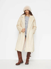 Faux Fur Double Breasted Coat