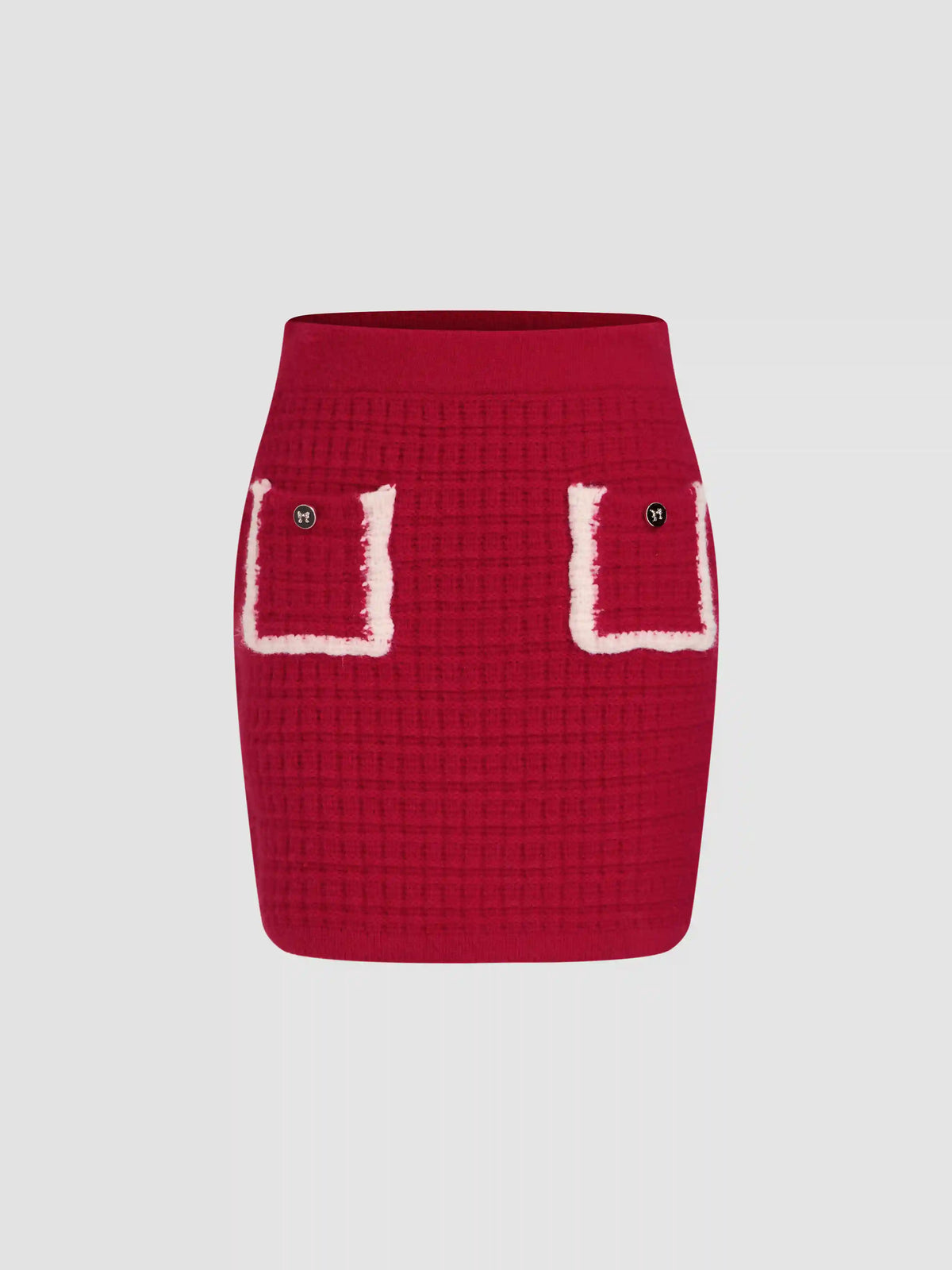 Knit Contrasting Trim Mini Skirt