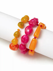 3PCS RESIN BEADED BRACELET
