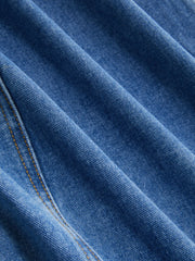 Denim Pinafore Metal Detail Maxi Dress Curve & Plus