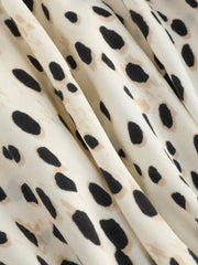 Spot Leopard Print Drawstring Split Maxi Skirt