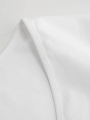 Cotton-blend V-neck Ruched Short Sleeve Tee