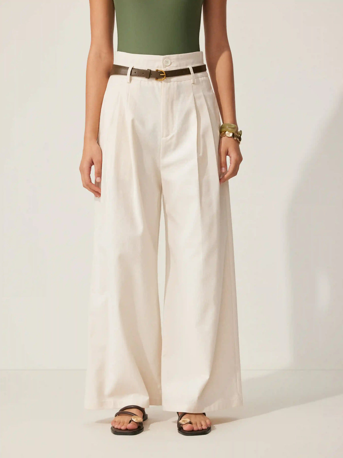 High Rise Linen Trousers