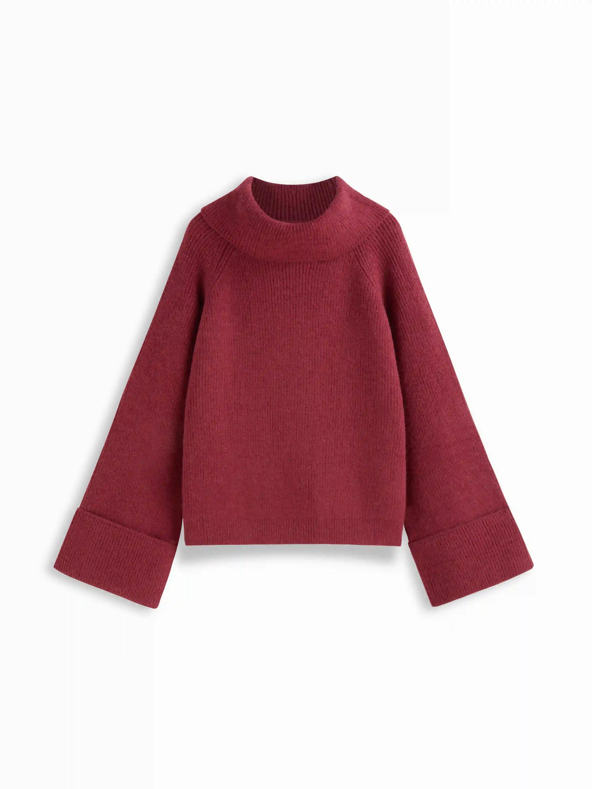 Knit Turtleneck Bell Sleeve Sweater