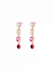 RHINESTONE DECOR GEOMETRIC DROP EARRINGS