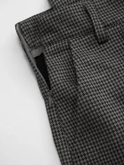Square Neck Houndstooth Zipper Wide Leg Jumpsuit