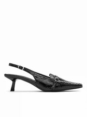 POINTED TOE BUCKLE  KITTEN HEELS