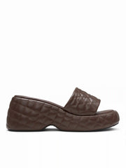 QUILTED PLATFORM WEDGE SANDALS