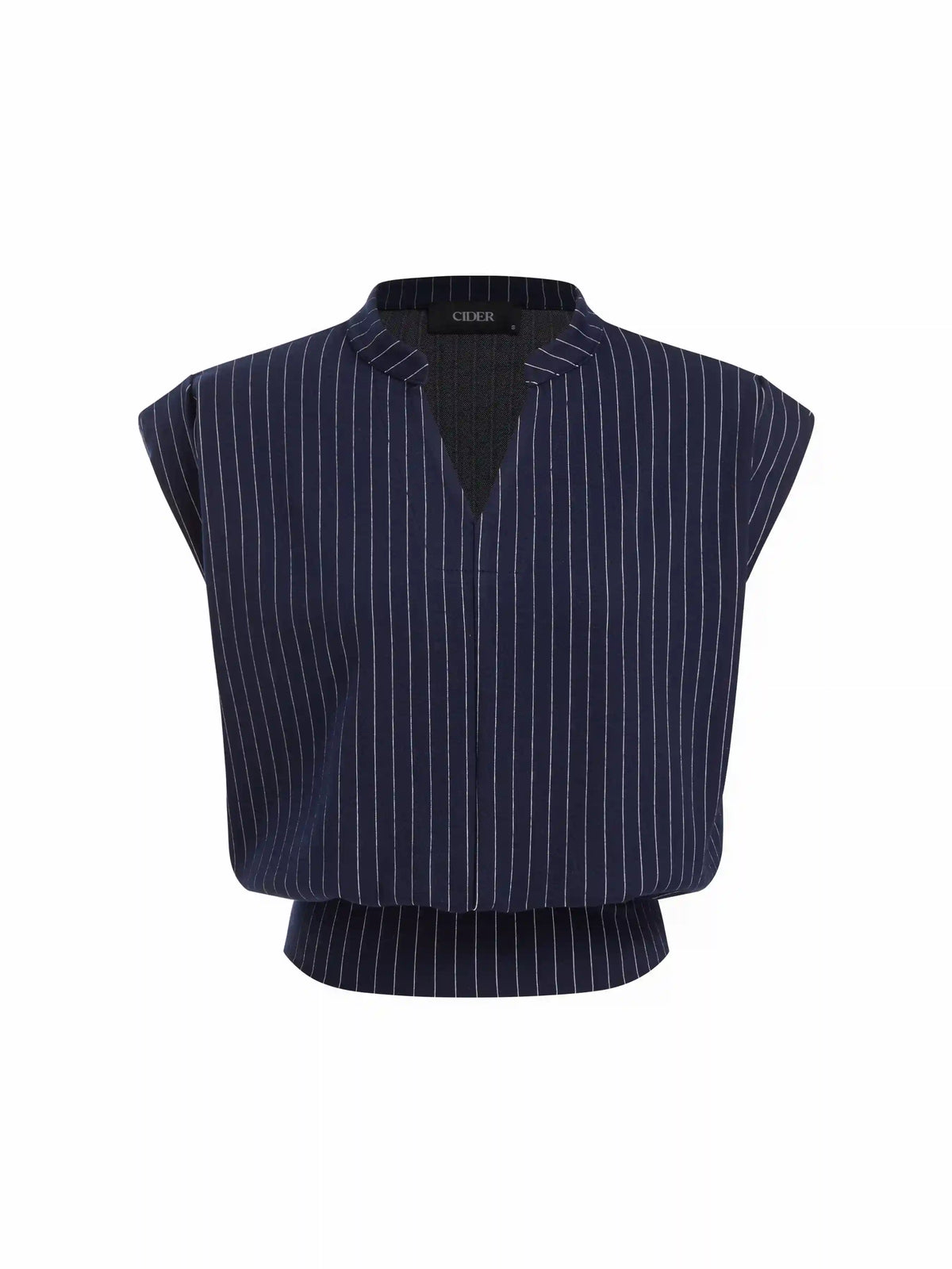 Jersey Striped V-Neck Sleeveless Top