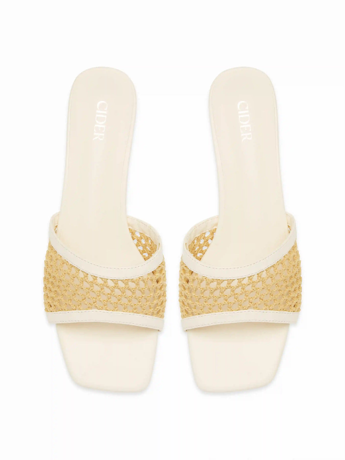 WOVEN CHUNKY HEELED MULE SANDALS