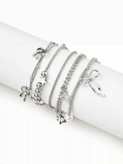 5 PCS BOWKNOT & STAR BEADED BRACELETS SET