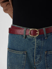 CROCODILE PRINT BUCKLE BELT