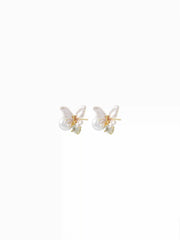 BUTTERFLY & RHINESTONE STUD EARRINGS