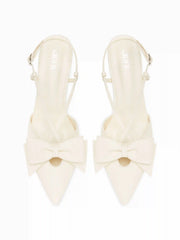 BOWKNOT SLINGBACK CHUNKY HEELS