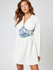 Toile de Jouy Patchy Shirt Dress
