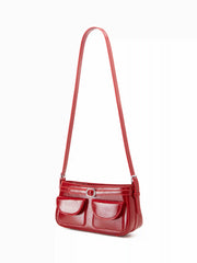 DOUBLE POCKET SQUARE SHOULDER BAG