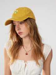 FLOWER EMBROIDERED BASEBALL HAT