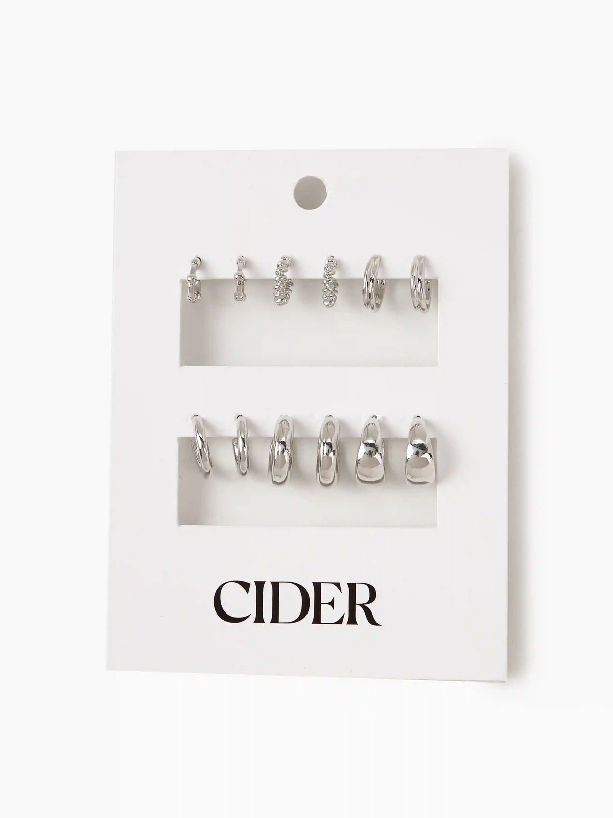 6pairs Geometric Hoop Earrings Set