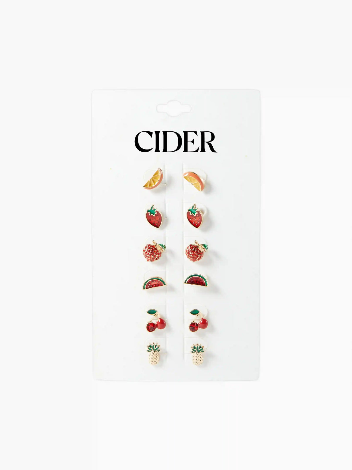 6 Pairs Fruit Shaped Stud Earrings Set