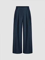High Rise Pleated Wide Leg Trousers