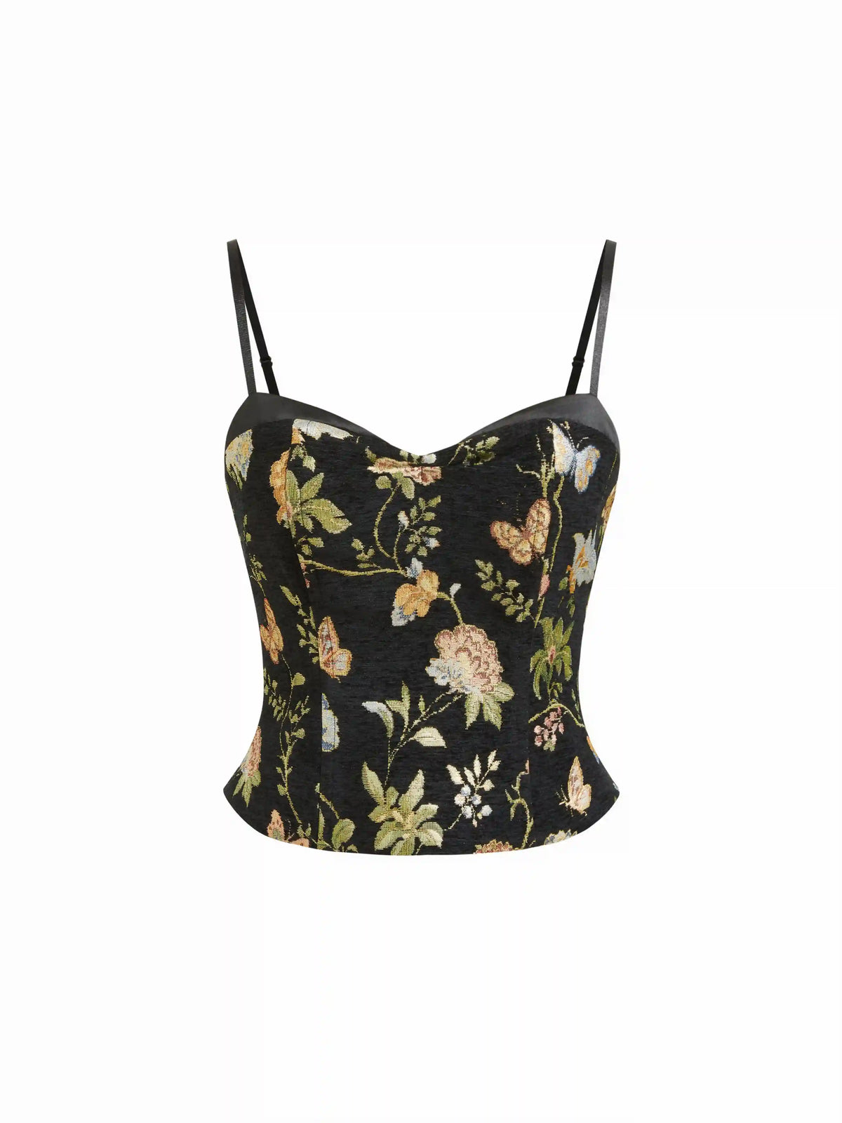 Jacquard Floral Sweetheart Cami Top