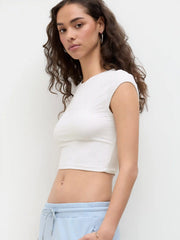 CDR Second Skin Double Layered Round Neckline Short Sleeve Crop Tee