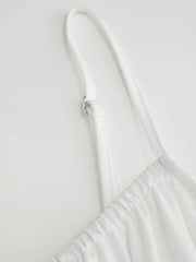 Mid Rise Ruched Shirred Maxi Flared Dress