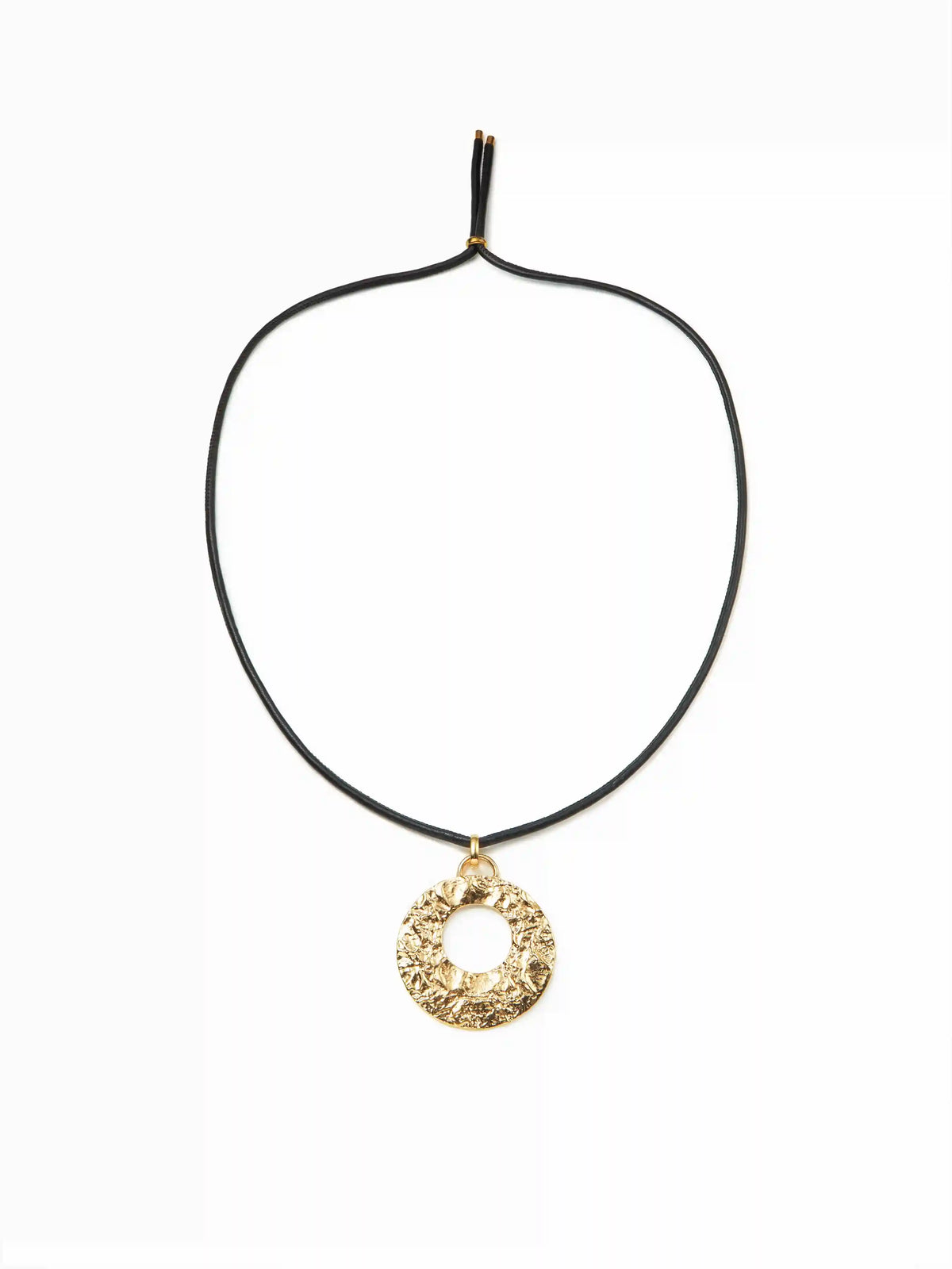 CIRCLE TEXTURED PENDANT NECKLACE