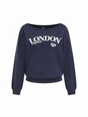 London England Graphic Terry Oversized Sweatshirt